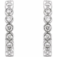 14K White 3/8 CTW Diamond Hoop Earrings 2