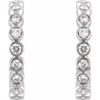14K White 3/8 CTW Diamond Hoop Earrings 2