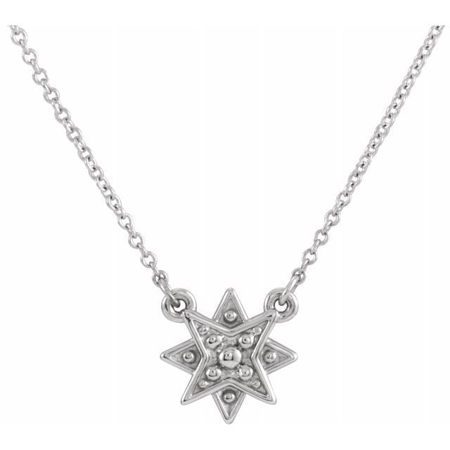 Sterling Silver Star 16-18" Necklace 1
