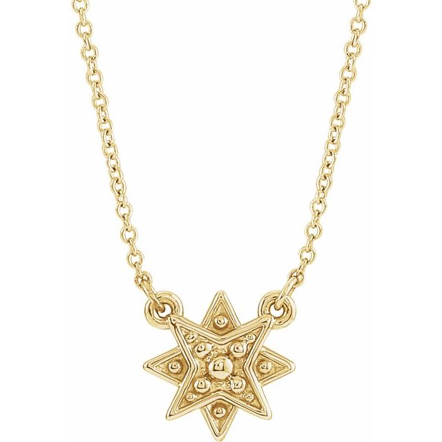 14K Yellow Star 16-18" Necklace 1