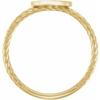 14K Yellow Heart Engravable Rope Ring 2
