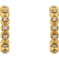 14K Yellow 1/6 CTW Diamond Hoop Earrings 2