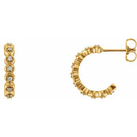 14K Yellow 1/6 CTW Diamond Hoop Earrings 1