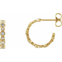 14K Yellow 3/8 CTW Diamond Hoop Earrings 1