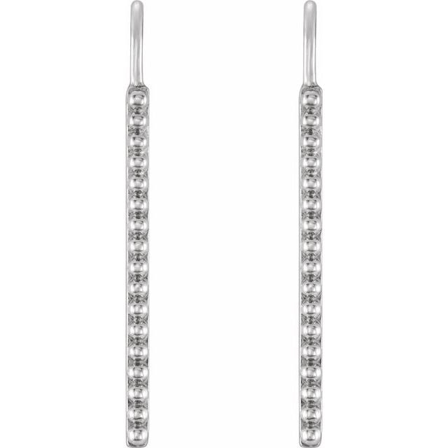 14K White Beaded Earrings 2
