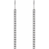 14K White Beaded Earrings 2
