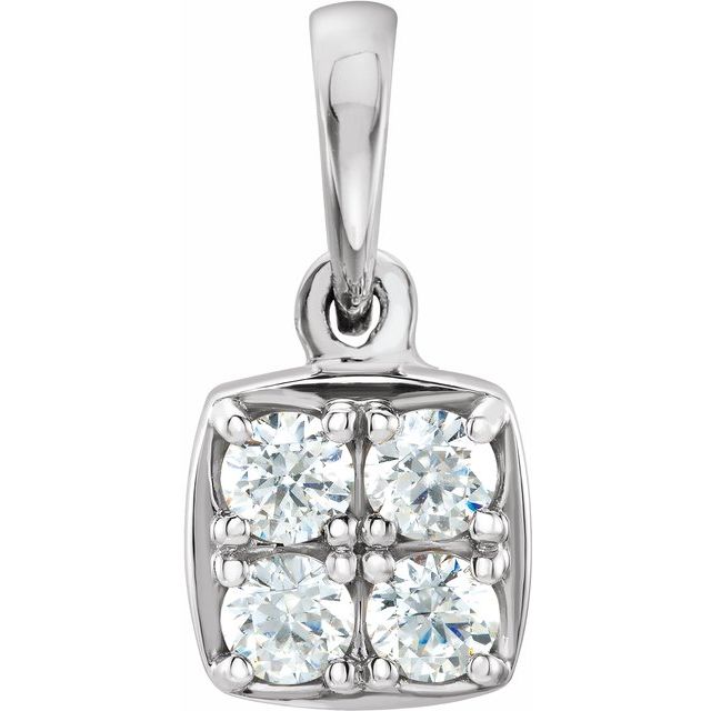 14K White 1/4 CTW Diamond Pendant 1