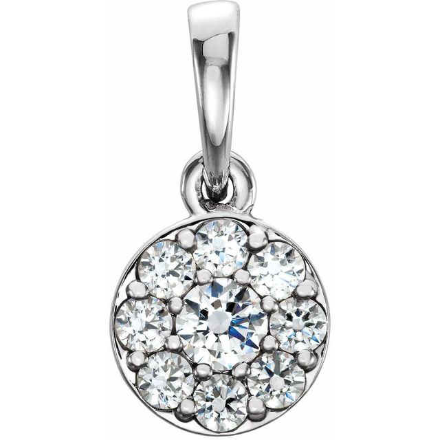 14K White 1/4 CTW Diamond Pendant 1