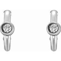 14K White 1/5 CTW Diamond Hoop Earrings 2
