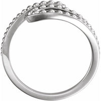 Sterling Silver Beaded Bypass Ring 2