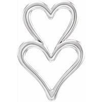 Platinum Double Heart Slide Pendant 1