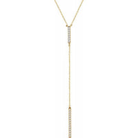 14K Yellow 1/5 CTW Diamond Bar "Y" 16-18" Necklace 1