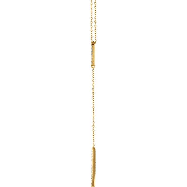 14K Yellow 1/5 CTW Diamond Bar "Y" 16-18" Necklace 2
