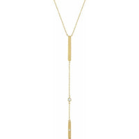 14K Yellow .06 CTW Diamond Bar 16-18" Necklace 1