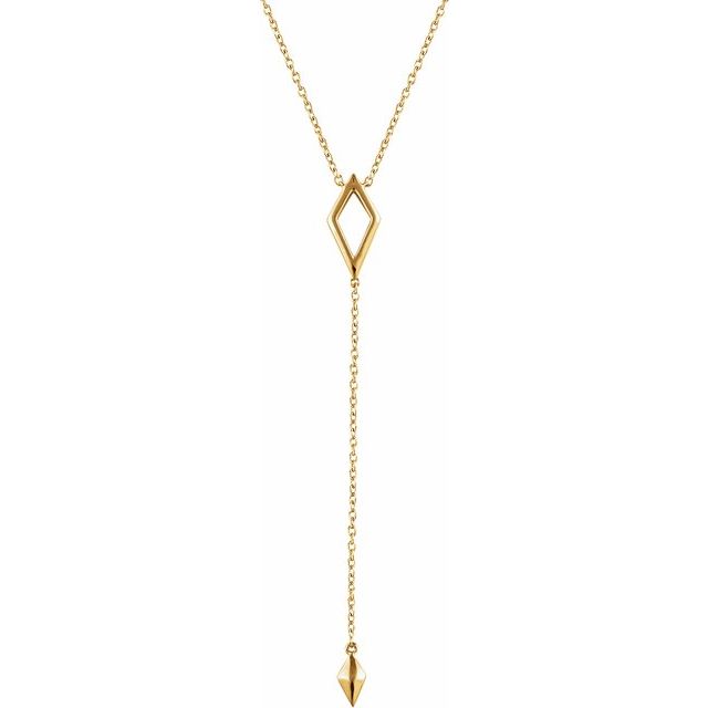 14K Yellow Geometric Y 16-18" Necklace 1