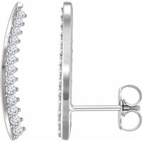 14K White 1/3 CTW Diamond Ear Climbers 1