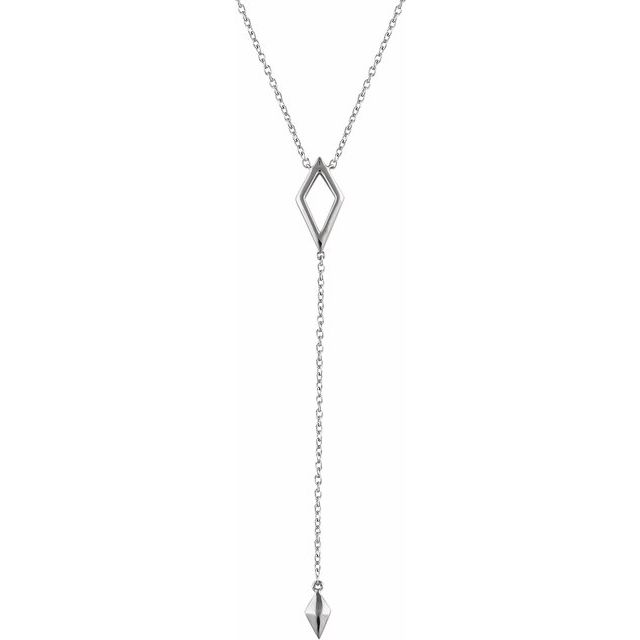 14K White Geometric Y 16-18" Necklace 1