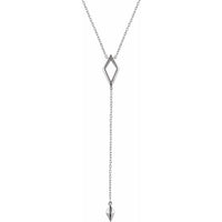 14K White Geometric Y 16-18" Necklace 1