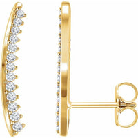 14K Yellow 1/3 CTW Diamond Ear Climbers 1