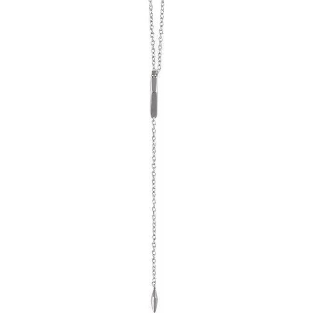 14K White Geometric Y 16-18" Necklace 2