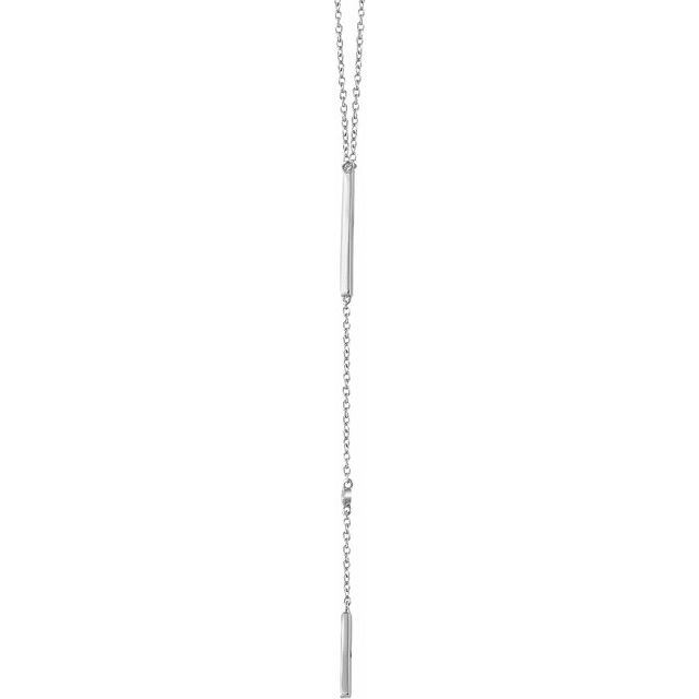 14K White .06 CTW Diamond Bar 16-18" Necklace 2
