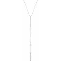 14K White .06 CTW Diamond Bar 16-18" Necklace 1