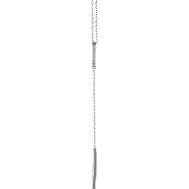 14K White 1/5 CTW Diamond Bar "Y" 16-18" Necklace 2