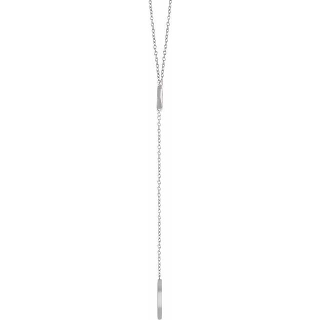 14K White Circle & Bar "Y" 16-18" Necklace 2