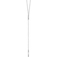 14K White Circle & Bar "Y" 16-18" Necklace 2