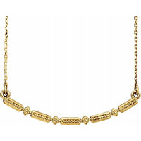 14K Yellow Beaded Bar 16-18" Necklace 1