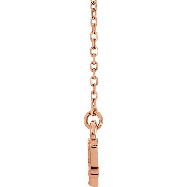 14K Rose Beaded Bar 16-18" Necklace 2