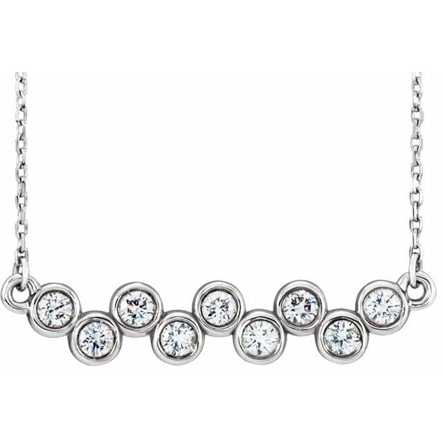 14K White 1/2 CTW Diamond Bezel-Set 16-18" Necklace 1