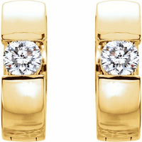 14K Yellow 1/5 CTW Diamond Hinged Hoop Earrings 2