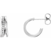 Sterling Silver Beaded Hoop Earrings 1