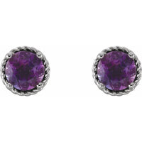 14K White Amethyst Rope Earrings 2