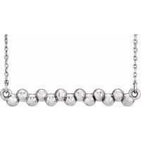 Sterling Silver Beaded Bar 16-18" Necklace 1