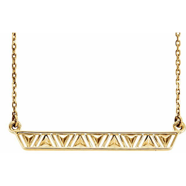 14K Yellow Triangle Bar 16-18" Necklace 1