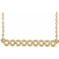 14K Yellow Circle Bar 16"-18" Necklace 1