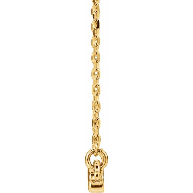 14K Yellow Circle Bar 16"-18" Necklace 2