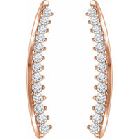 14K Rose 1/3 CTW Diamond Ear Climbers 2