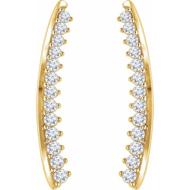 14K Yellow 1/3 CTW Diamond Ear Climbers 2