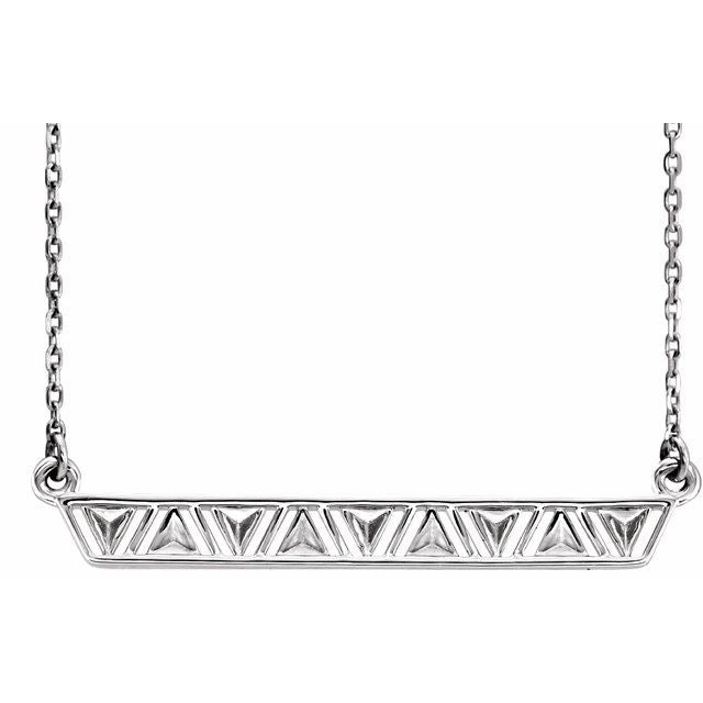 Sterling Silver Triangle Bar 16-18" Necklace 1