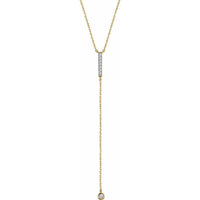 14K Yellow 1/8 CTW Diamond Bar Y 16-18" Necklace 1