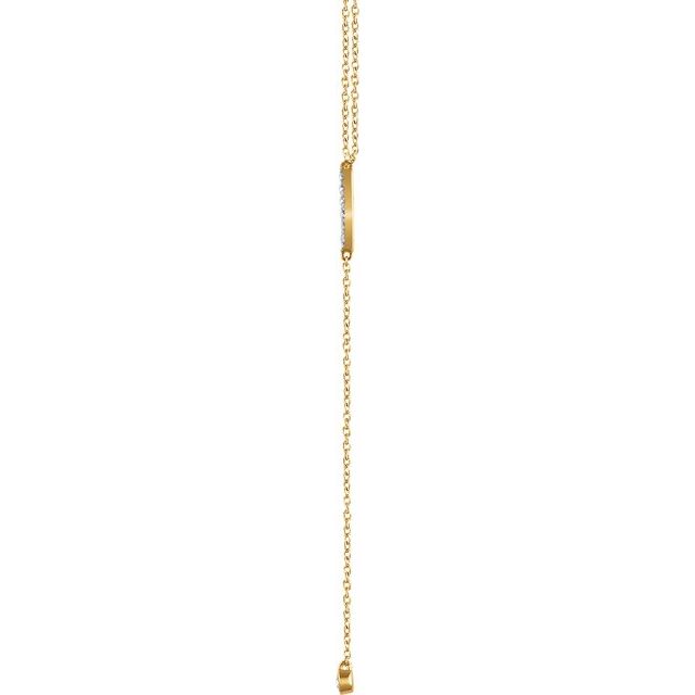 14K Yellow 1/8 CTW Diamond Bar Y 16-18" Necklace 2