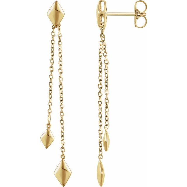 14K Yellow Chain Earrings 1