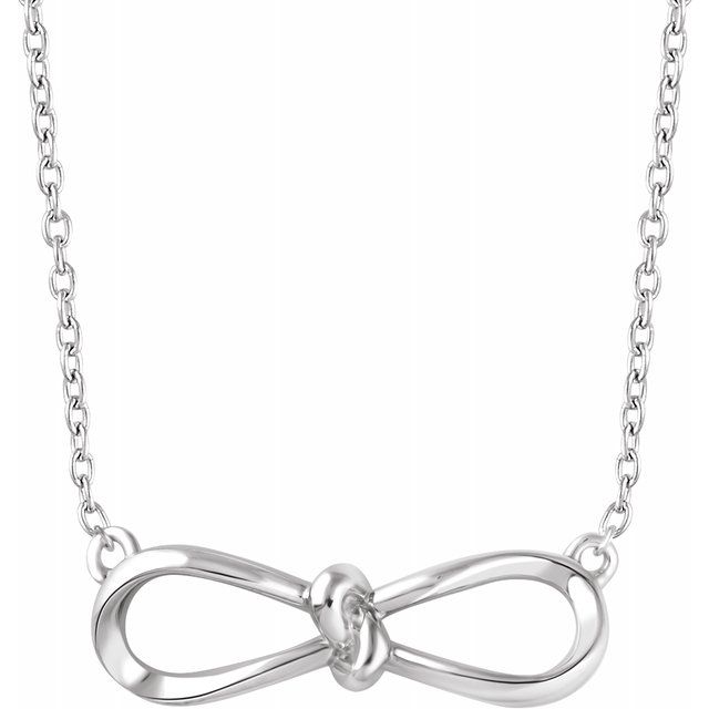 Sterling Silver Bow 18" Necklace 1