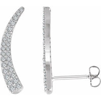 14K White 3/8 CTW Diamond Ear Climbers 1