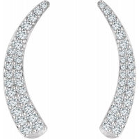 14K White 3/8 CTW Diamond Ear Climbers 2