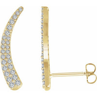 14K Yellow 3/8 CTW Diamond Ear Climbers 1