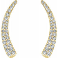 14K Yellow 3/8 CTW Diamond Ear Climbers 2